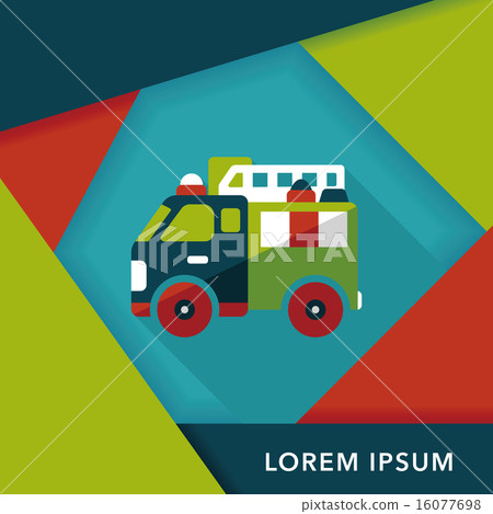 Transportation Fire truck flat icon with long shadow,eps10 16077698