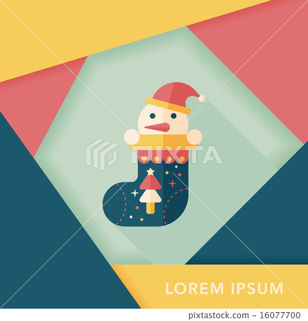 Christmas stocking flat icon with long shadow,eps10 Christmas stocking flat icon with long shadow,eps10 16077700