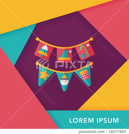 Christmas flags flat icon with long shadow,eps10 - Stock Illustration ...
