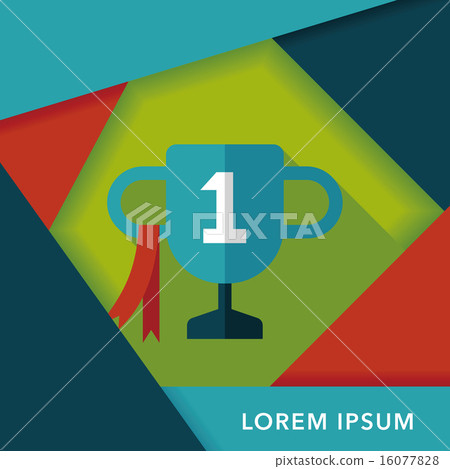 Trophy Cup flat icon with long shadow,eps10 16077828