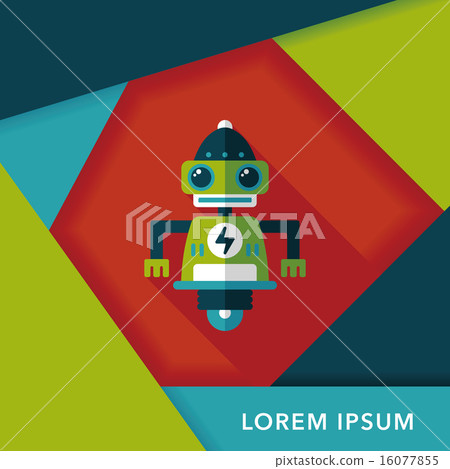 robot concept flat icon with long shadow,eps10 robot concept flat icon with long shadow,eps10 16077855