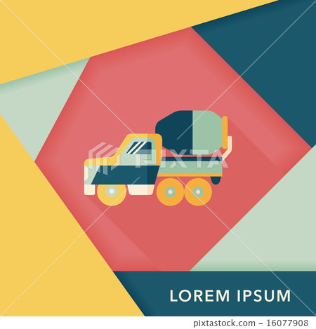 Transportation truck flat icon with long shadow,eps10 Transportation truck flat icon with long shadow,eps10 16077908