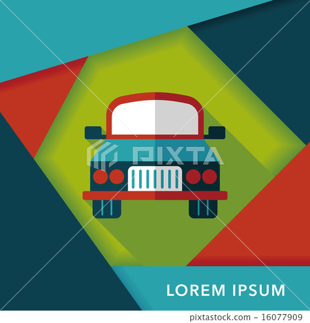 Transportation car flat icon with long shadow,eps10 Transportation car flat icon with long shadow,eps10 16077909
