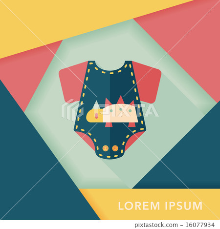 baby onesie flat icon with long shadow,EPS 10 16077934