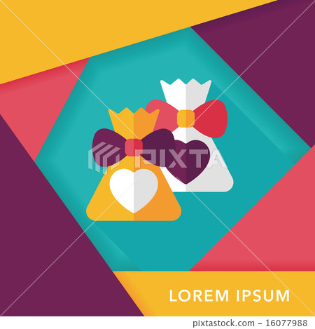 wedding gift flat icon with long shadow,eps10 16077988
