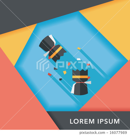 Christmas cracker flat icon with long shadow,eps10 16077989