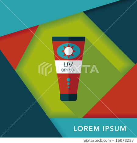 Sunscreen flat icon with long shadow,eps10 16078283