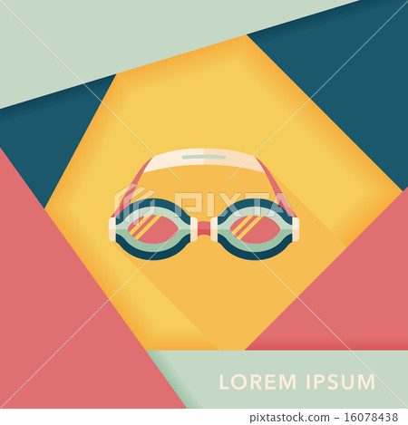 swimming goggles flat icon with long shadow,eps10 swimming goggles flat icon with long shadow,eps10 16078438