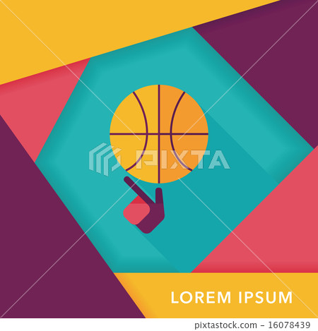 Basketball flat icon with long shadow,eps10 Basketball flat icon with long shadow,eps10 16078439