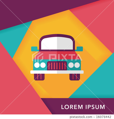 Transportation car flat icon with long shadow,eps10 Transportation car flat icon with long shadow,eps10 16078442
