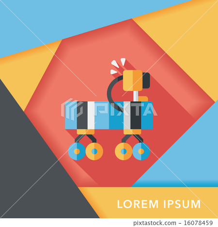 Space Rover flat icon with long shadow,eps10 16078459