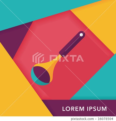 kitchenware spoon flat icon with long shadow,eps10 16078504