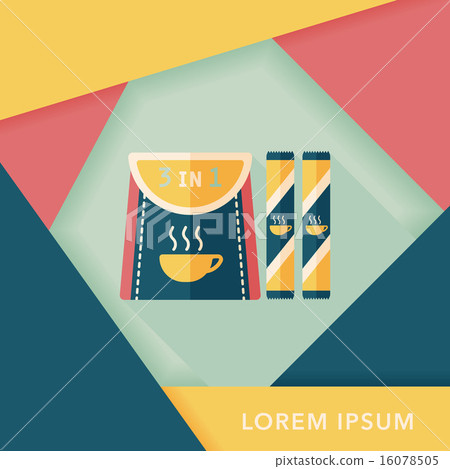 3 in 1 coffee flat icon with long shadow,eps10 3 in 1 coffee flat icon with long shadow,eps10 16078505