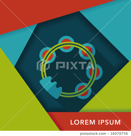 tambourine flat icon with long shadow 16078756