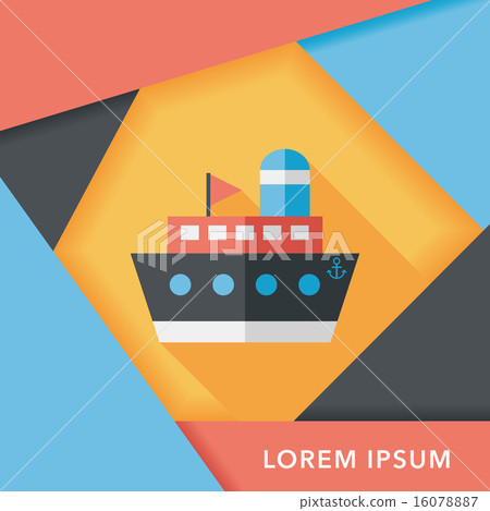 ship boat flat icon with long shadow,eps10 - Stock Illustration ...