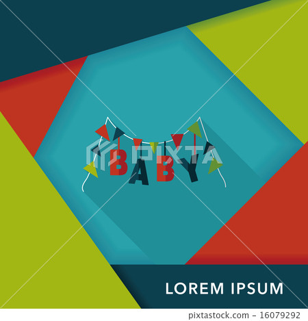 BABY party flat icon with long shadow,eps 10 16079292