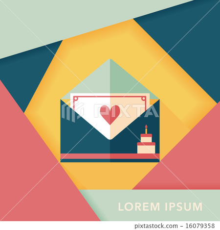 Happy birthday card flat icon with long shadow,eps10 Happy birthday card flat icon with long shadow,eps10 16079358