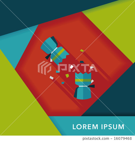 Christmas cracker flat icon with long shadow,eps10 16079468