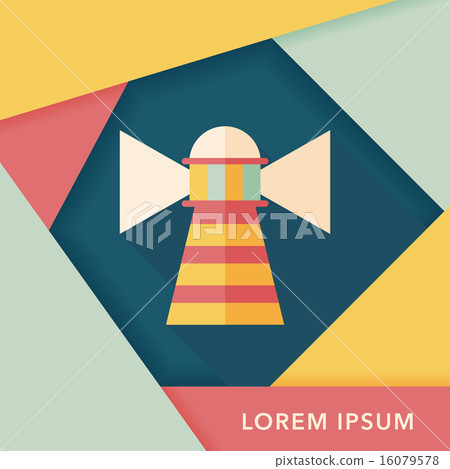 Lighthouse flat icon with long shadow,eps10 16079578