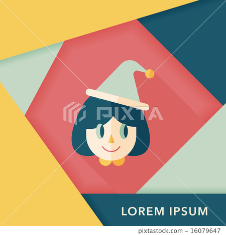 Christmas girl flat icon with long shadow,eps10 Christmas girl flat icon with long shadow,eps10 16079647