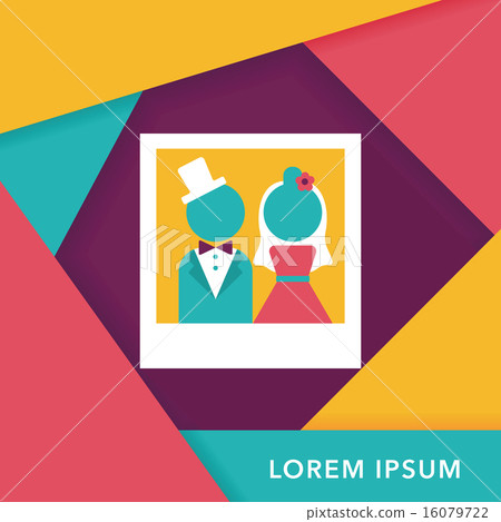 wedding photo flat icon with long shadow,eps10 - Stock Illustration ...