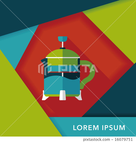 tea pot flat icon with long shadow,eps10 tea pot flat icon with long shadow,eps10 16079751