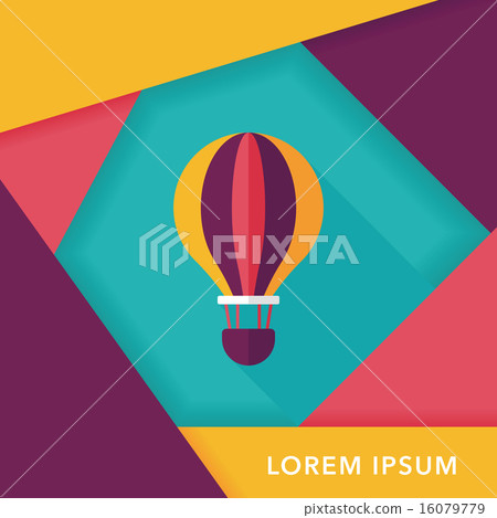 Transportation hot air ballon flat icon with long shadow,eps10 Transportation hot air ballon flat icon with long shadow,eps10 16079779