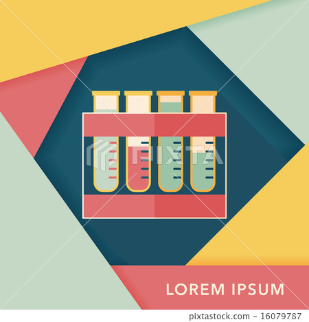 test tube flat icon with long shadow 16079787