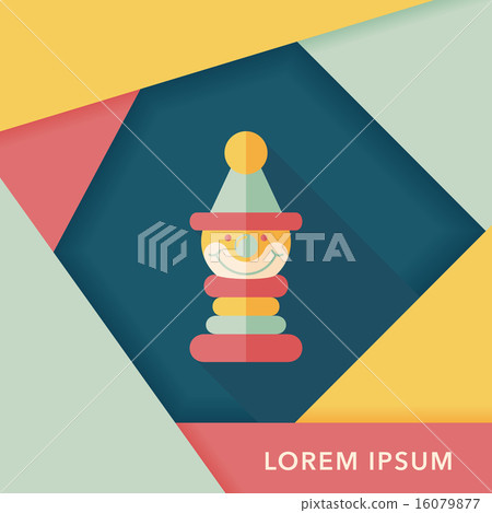 Pyramid toy flat icon with long shadow,eps10 Pyramid toy flat icon with long shadow,eps10 16079877