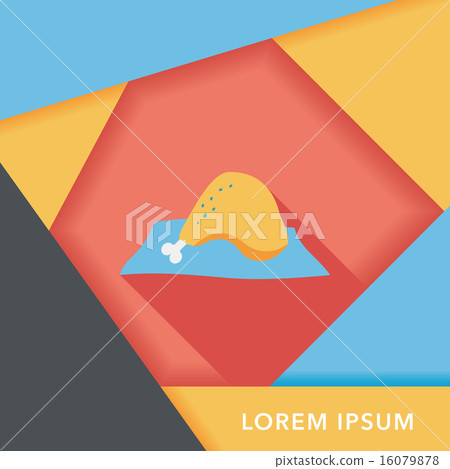 Chicken legs flat icon with long shadow,eps10 Chicken legs flat icon with long shadow,eps10 16079878