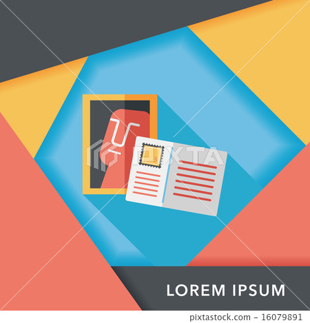 Postcard flat icon with long shadow Postcard flat icon with long shadow 16079891