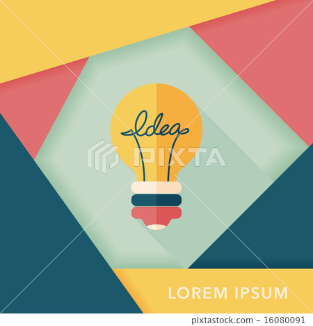 Light bulb flat icon with long shadow,eps10 Light bulb flat icon with long shadow,eps10 16080091