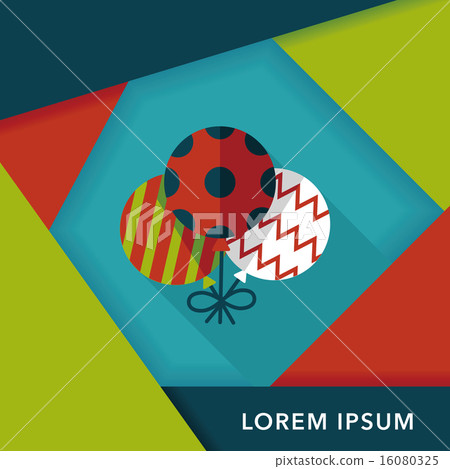 balloons flat icon with long shadow,eps10 - Stock Illustration ...