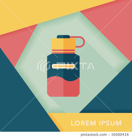 Water bottle flat icon with long shadow,eps10 - Stock Illustration ...