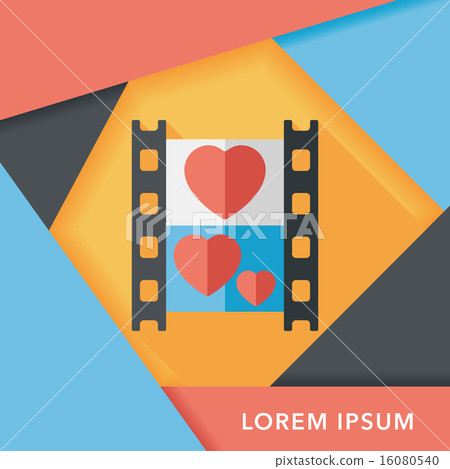 wedding film flat icon with long shadow,eps10 16080540