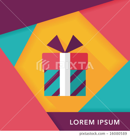 Gift flat icon with long shadow,eps10 Gift flat icon with long shadow,eps10 16080589