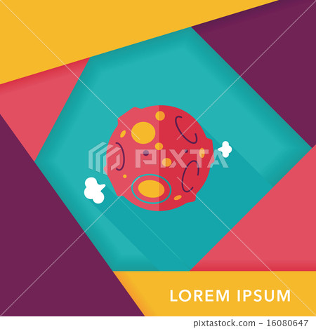 Space planet flat icon with long shadow,eps10 16080647