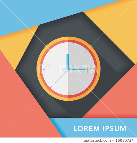 Clock flat icon with long shadow,eps10 16080724