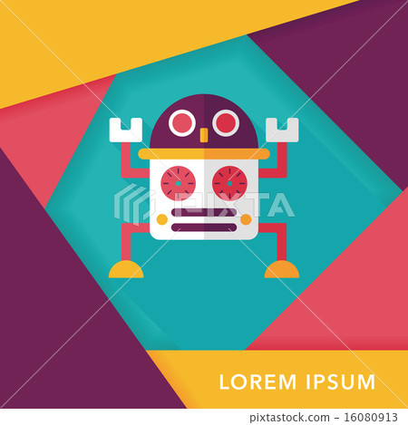 robot flat icon with long shadow,eps10 robot flat icon with long shadow,eps10 16080913