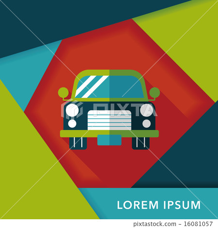 Transportation car flat icon with long shadow,eps10 Transportation car flat icon with long shadow,eps10 16081057