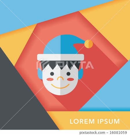 Christmas boy flat icon with long shadow,eps10 Christmas boy flat icon with long shadow,eps10 16081059