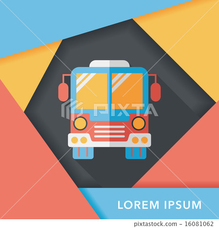 Transportation bus flat icon with long shadow,eps10 Transportation bus flat icon with long shadow,eps10 16081062