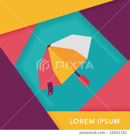 umbrella flat icon with long shadow 16081392