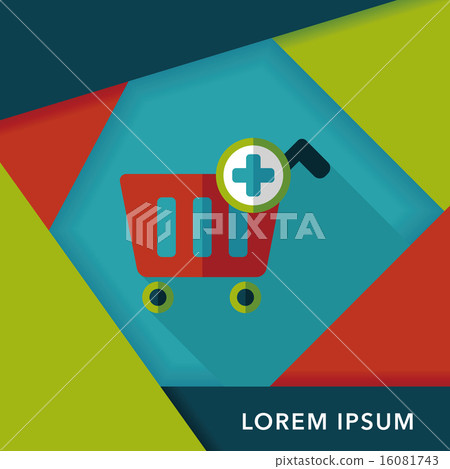 shopping cart flat icon with long shadow,eps10 shopping cart flat icon with long shadow,eps10 16081743