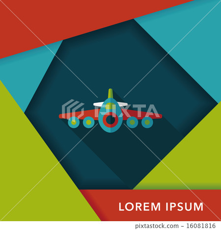Transportation airplane flat icon with long shadow,eps10 Transportation airplane flat icon with long shadow,eps10 16081816