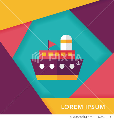 ship boat flat icon with long shadow,eps10 - Stock Illustration ...