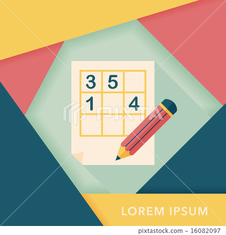 Sudoku flat icon with long shadow,eps10 Sudoku flat icon with long shadow,eps10 16082097