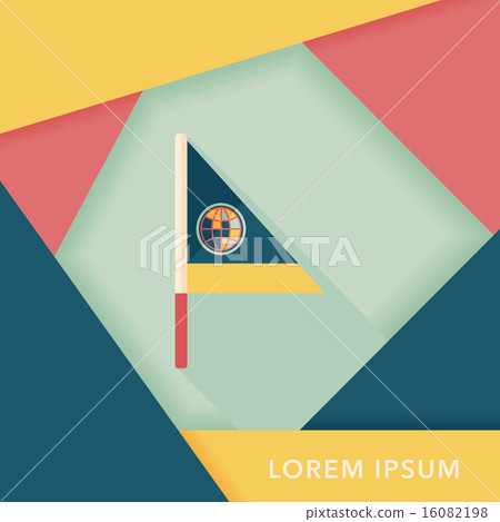Flag flat icon with long shadow - Stock Illustration [16082198] - PIXTA
