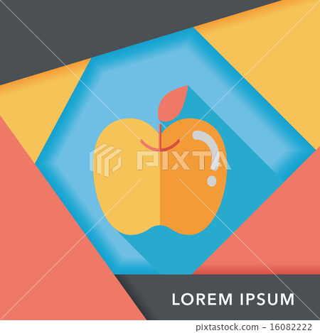 Apple flat icon with long shadow,eps10 - Stock Illustration [16082222 ...