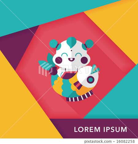 Chinese New Year flat icon with long shadow,eps10 Chinese Mascot Chinese New Year flat icon with long shadow,eps10 Chinese Mascot 16082258